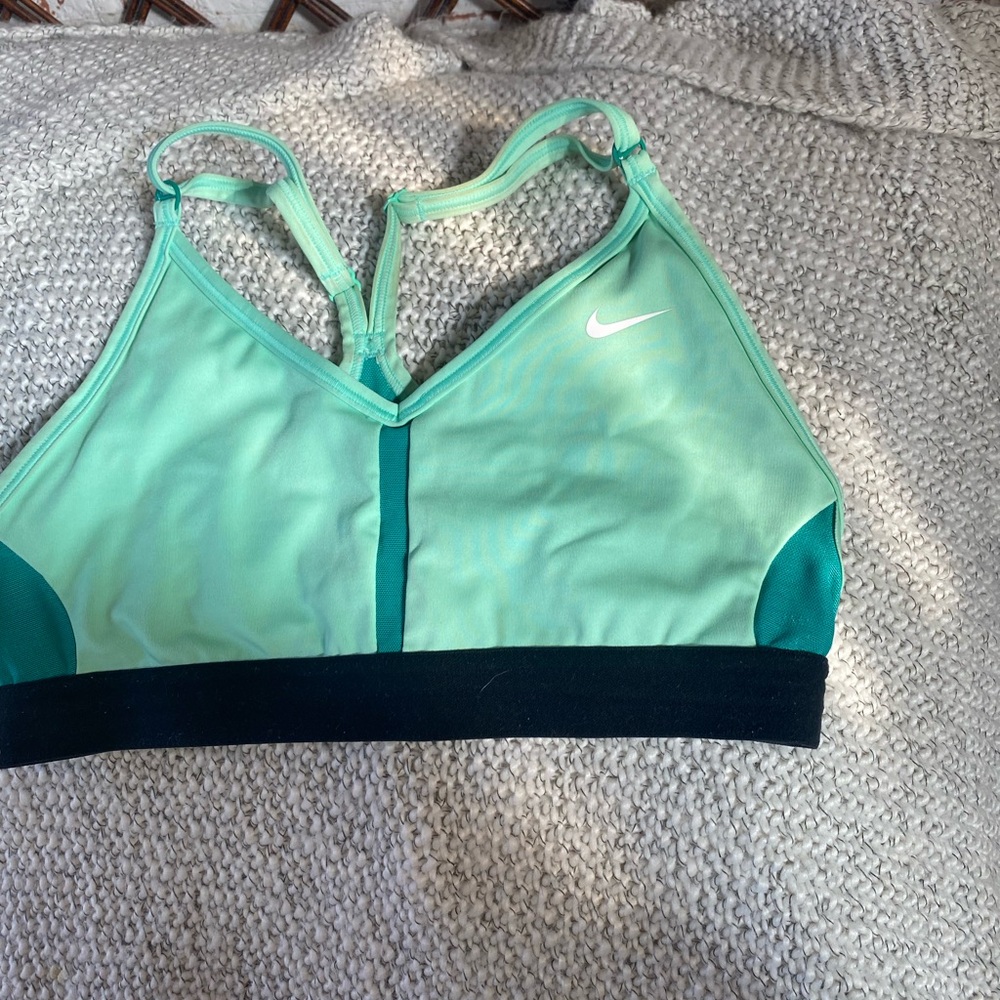 Nike Women's Teal and Black Sports Bra